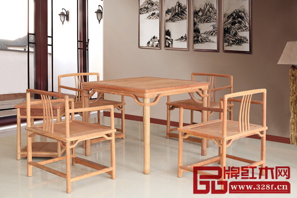 青原紅木《緬甸花梨·梳子方桌》 青原紅木《緬甸花梨·梳子方桌》