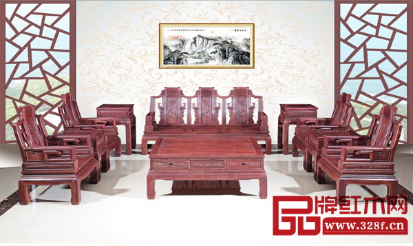 飛龍紅木《紅酸枝·鴻福沙發(fā)》 飛龍紅木《紅酸枝·鴻福沙發(fā)》