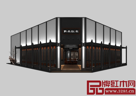 戴為紅木在第37屆東莞名家具展上的展館效果圖