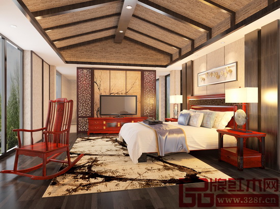 戴為紅木《TW吉祥如意套房床臥室系列》家居圖