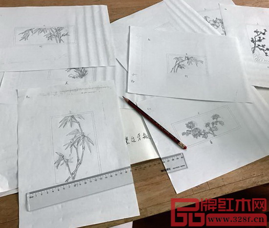 手繪雕刻紋飾，為家具增添韻味