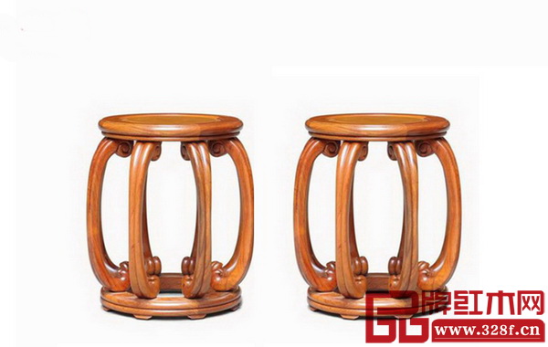 區(qū)氏臻品：白酸枝八足圓凳