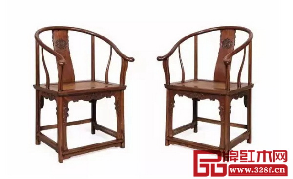 明末 黃花梨圈椅成對