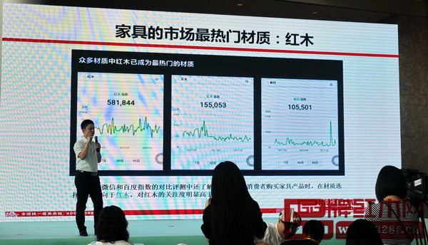 全聯(lián)藝術(shù)紅木家具專業(yè)委員會執(zhí)行會長、弘木傳媒CEO林偉華指出,通過百度及微信指數(shù)的對比評測,新中式已經(jīng)成為當前最熱門的家具風格,同時在材質(zhì)選擇上更偏向于紅木 全聯(lián)藝術(shù)紅木家具專業(yè)委員會執(zhí)行會長、弘木傳媒CEO林偉華指出,通過百度及微信指數(shù)的對比評測,新中式已經(jīng)成為當前最熱門的家具風格,同時在材質(zhì)選擇上更偏向于紅木