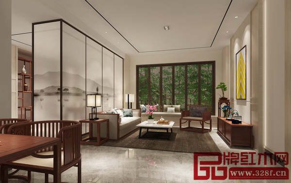 國壽紅木世外桃源樣板房客廳效果圖 國壽紅木世外桃源樣板房客廳效果圖