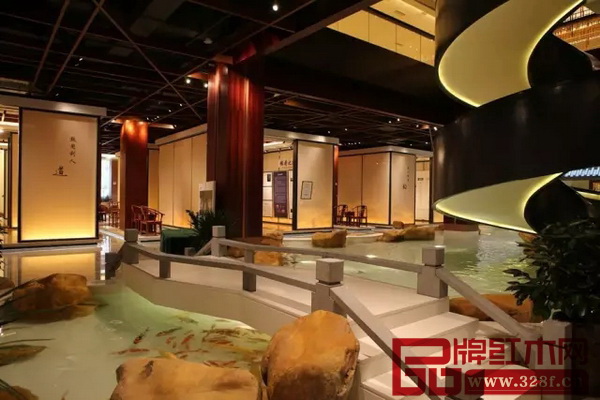 國(guó)壽紅木藝術(shù)館空間設(shè)計(jì)表現(xiàn)了人文、家具、園林的有機(jī)組合