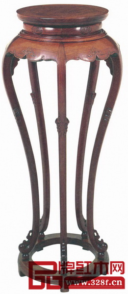 圖5 清早中期 黃花梨五足圓香幾 長48.5(面徑38)厘米 寬48.5厘米 高106.5厘米 《中國古典家具學(xué)會(huì)會(huì)刊》,1990年1期 圖5 清早中期 黃花梨五足圓香幾 長48.5(面徑38)厘米 寬48.5厘米 高106.5厘米 《中國古典家具學(xué)會(huì)會(huì)刊》,1990年1期