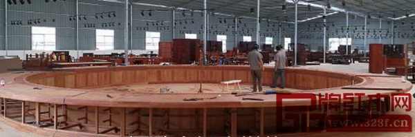 主會場紅木家具圓桌制作過程