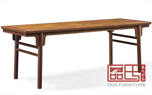 《黃花梨·圓腳牙板畫案（素身）》及其細節(jié)