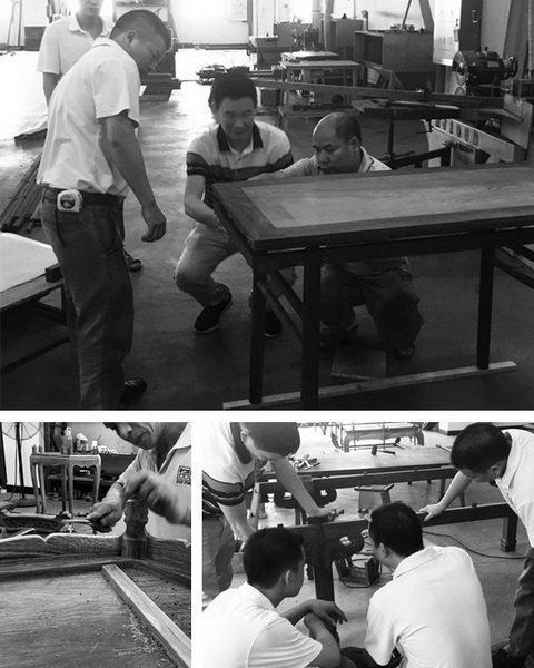 區(qū)氏臻品董事長區(qū)勝春與總經(jīng)理區(qū)錦澤與團隊召開研討會,解決工匠在每個環(huán)節(jié)遇到的問題 區(qū)氏臻品董事長區(qū)勝春與總經(jīng)理區(qū)錦澤與團隊召開研討會,解決工匠在每個環(huán)節(jié)遇到的問題