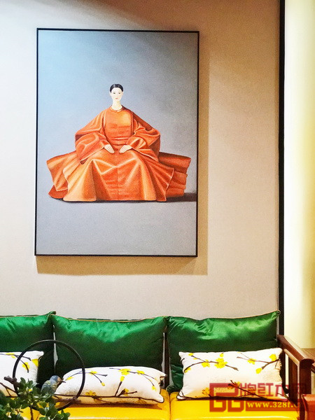 新中式軟裝中加上一抹草地綠帶來盎然新意