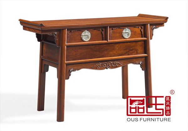 區(qū)氏臻品《黃花梨·兩抽悶戶柜》