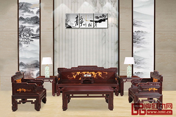 《紫檀嵌黃楊提子花起錢套裝》