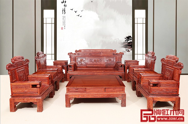 《豪華檀雕財(cái)源滾滾加大號沙發(fā)》