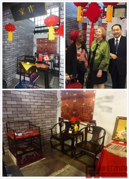 現(xiàn)場國際友人與太和木作董事長關(guān)毅熱情交談