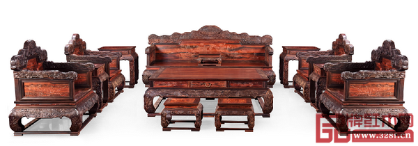 明山堂《荷花大寶座沙發(fā)十三件套》 明山堂《荷花大寶座沙發(fā)十三件套》