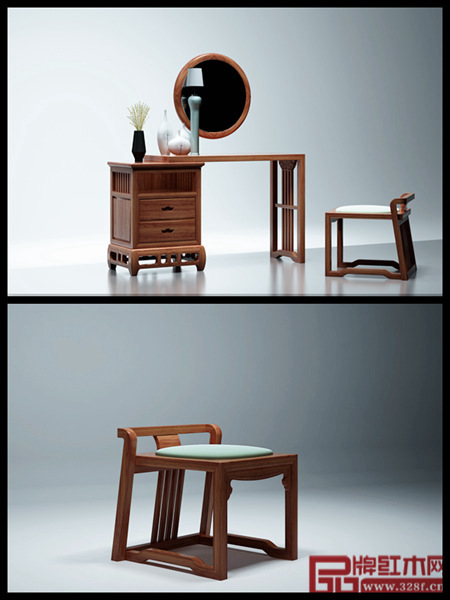 自在堂新中式紅木家具“風華”系列產(chǎn)品妝臺組合取古典家具中式韻味 自在堂新中式紅木家具“風華”系列產(chǎn)品妝臺組合取古典家具中式韻味