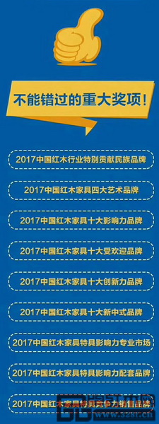 第八屆中國紅木家具品牌大會將設立18項大獎