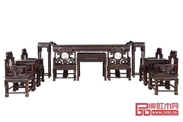 波記家具——《小葉紫檀靈芝中堂》 波記家具——《小葉紫檀靈芝中堂》