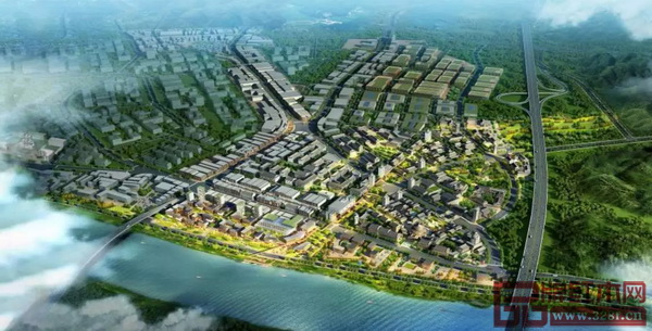 廣東中山大涌的中國(guó)紅木文化旅游特色小鎮(zhèn)規(guī)劃效果圖