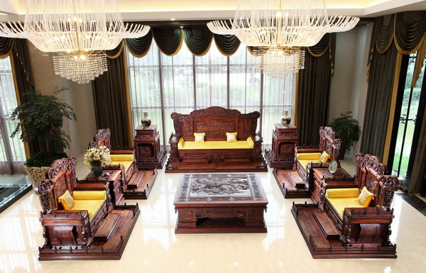 中信紅木產(chǎn)品大紅酸枝《錦繡華夏沙發(fā)》