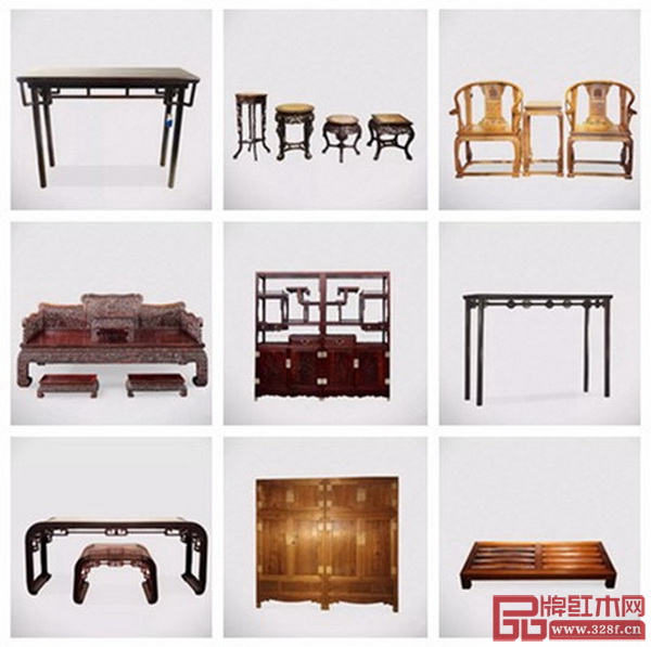 圖由左到右依次為紫檀一腿三牙條案、紅木老花架四只、金絲楠皇宮椅、紅酸枝水龍羅漢床、紅酸枝多寶格、紫檀繩紋條案、紅酸枝琴桌、金絲楠素面頂箱柜、海南黃花梨腳踏 圖由左到右依次為紫檀一腿三牙條案、紅木老花架四只、金絲楠皇宮椅、紅酸枝水龍羅漢床、紅酸枝多寶格、紫檀繩紋條案、紅酸枝琴桌、金絲楠素面頂箱柜、海南黃花梨腳踏