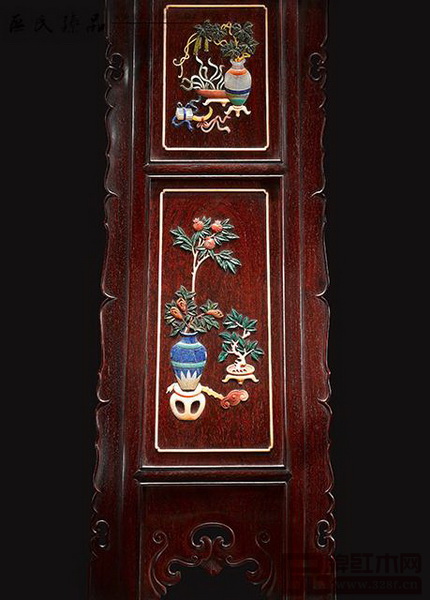 紅木家具上的百寶嵌工藝 （圖片來(lái)源：區(qū)氏臻品）
