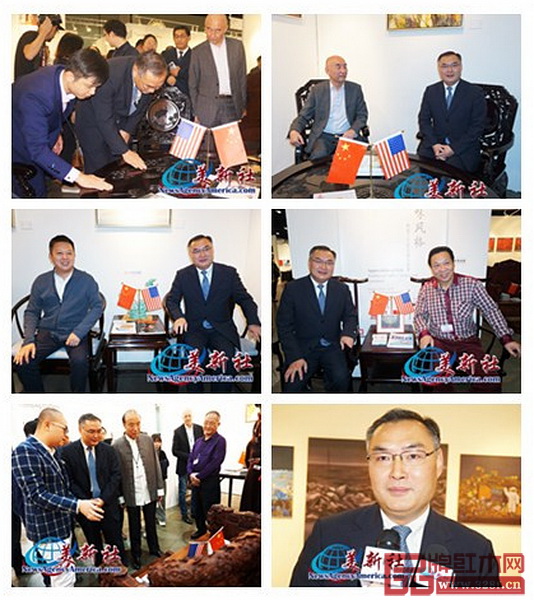 中國(guó)駐洛杉磯總領(lǐng)事張平參觀、落坐參展的紅木家具,并接受美新社的采訪 中國(guó)駐洛杉磯總領(lǐng)事張平參觀、落坐參展的紅木家具,并接受美新社的采訪