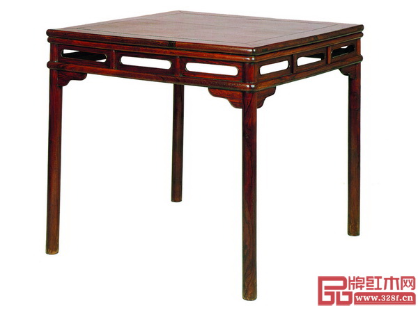 圖5_清早期 黃花梨垛邊直棖方桌 長92.1厘米 寬92.1厘米 高86.5厘米 (美國加州中國家具博物館舊藏) 圖5_清早期 黃花梨垛邊直棖方桌 長92.1厘米 寬92.1厘米 高86.5厘米 (美國加州中國家具博物館舊藏)