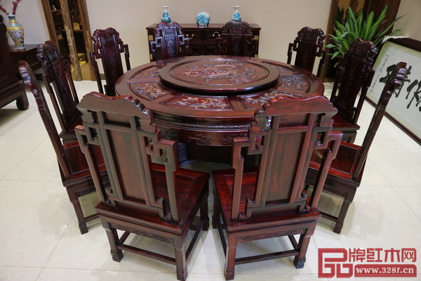 廣工坊紅木家具作品——《153如意圓臺》 廣工坊紅木家具作品——《153如意圓臺》