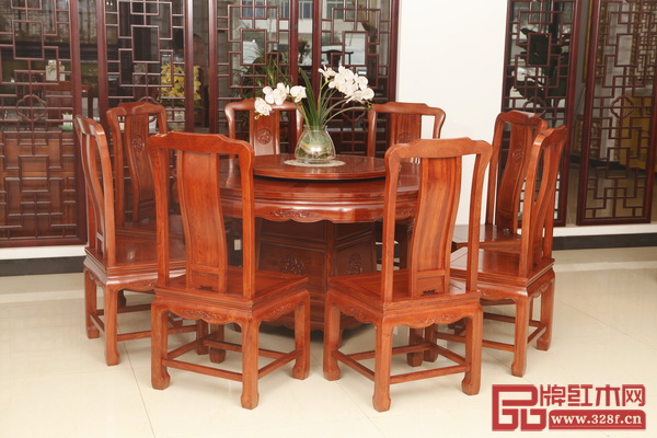 銘華紅木小巴花新品——《餐桌系列》