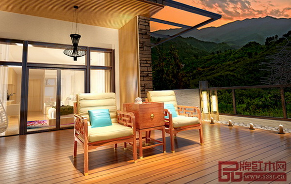 志成紅木耕梨新中式《蘭閨休閑椅》