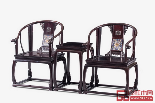 血檀大師——《嵌琳瑯皇宮椅3件套》