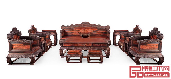 明山堂——《荷花大寶座沙發(fā)13件套》