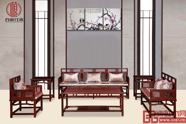 百順紅木獲獎(jiǎng)產(chǎn)品《明韻沙發(fā)》展示圖