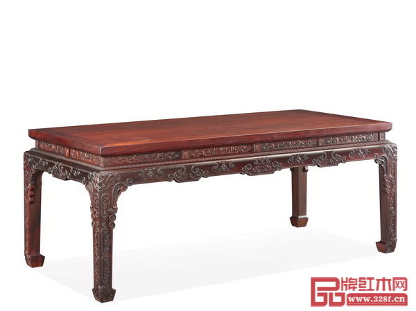 太和木作《紅酸枝卷云大畫(huà)桌》 太和木作《紅酸枝卷云大畫(huà)桌》