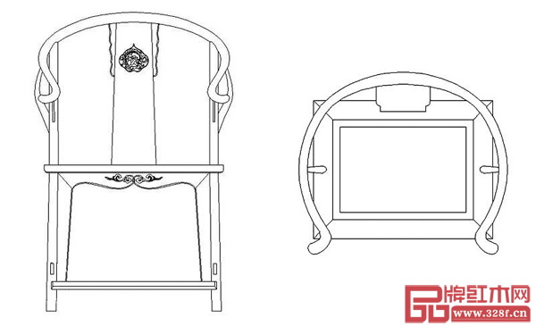  圈椅外圓內(nèi)方的設(shè)計(jì)，體現(xiàn)了古人“天圓地方、天人合一”的宇宙觀