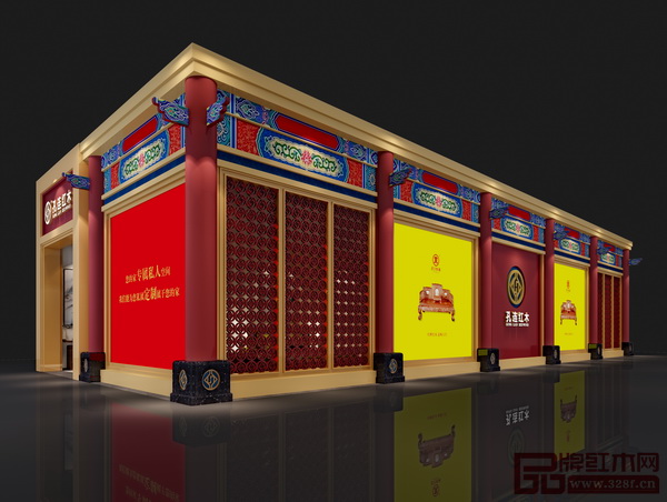 孔連紅木2018深圳文博會(huì)展館外景效果圖