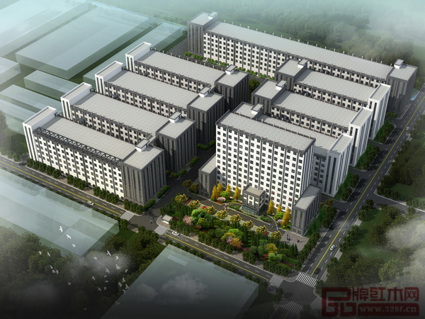 中信紅木20萬(wàn)平方米新廠房鳥(niǎo)瞰圖