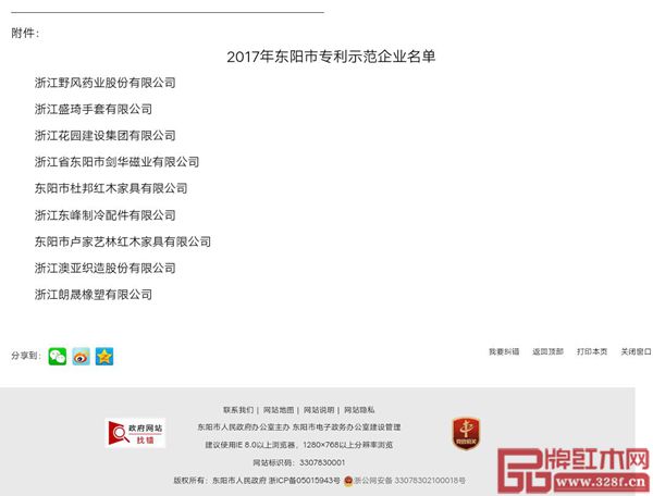 2017年?yáng)|陽(yáng)市專利示范企業(yè)名單