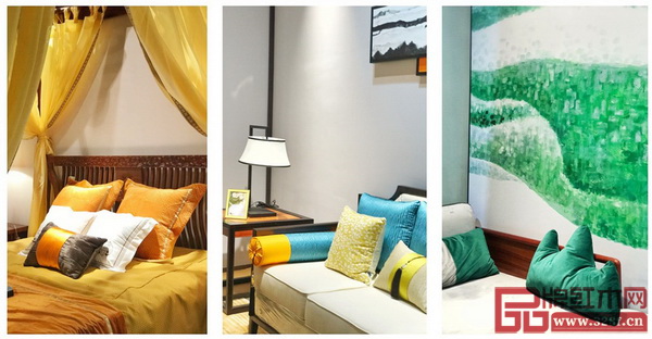 在首屆新中式紅木家具大會上展出的新中式紅木家具用色大膽鮮艷 在首屆新中式紅木家具大會上展出的新中式紅木家具用色大膽鮮艷