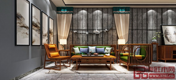 雄業(yè)紅木本木上造客廳系列 