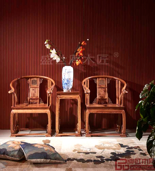 盛世周木匠經(jīng)典傳承紅木家具刺猬紫檀《皇宮椅三件套》