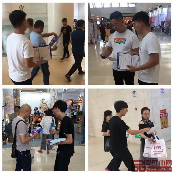  第五屆中國(guó)國(guó)際實(shí)木家具展覽會(huì)上，2018中國(guó)（中山）新中式紅木家具展組委會(huì)干事與家具客商近距離接觸