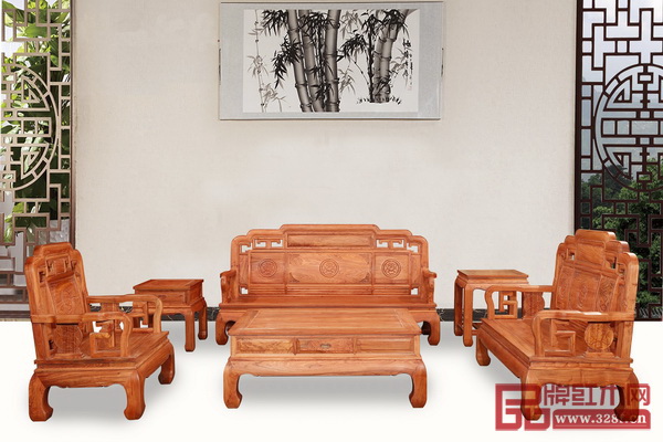 錦盛紅木《國(guó)色天香沙發(fā)》