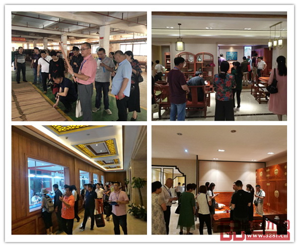 品牌紅木家具經(jīng)銷商聯(lián)盟成員一起走訪參觀了雙洋紅木、旭東紅木、興成紅木3家東陽紅木企業(yè)