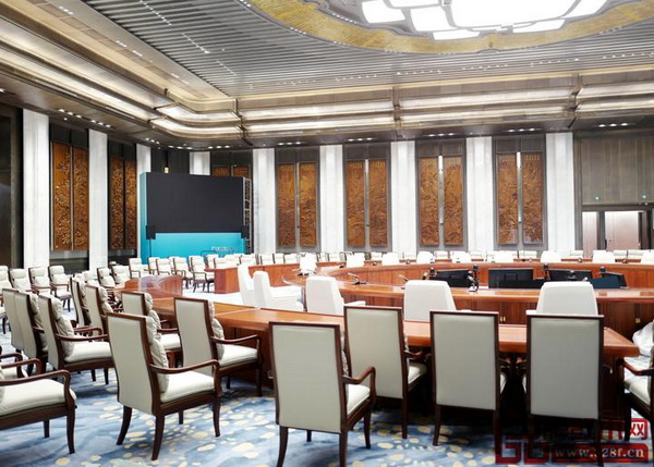 明堂紅木為上合峰會主會場提供的紅木主會議桌