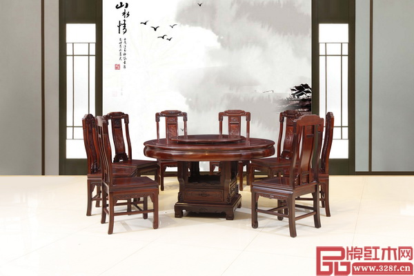 林木軒柬埔寨黑酸枝新品——《如意圓臺(tái)1.38米9件套》