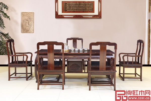 林木軒柬埔寨黑酸枝新品——《國色天香茶臺(tái)6件套》