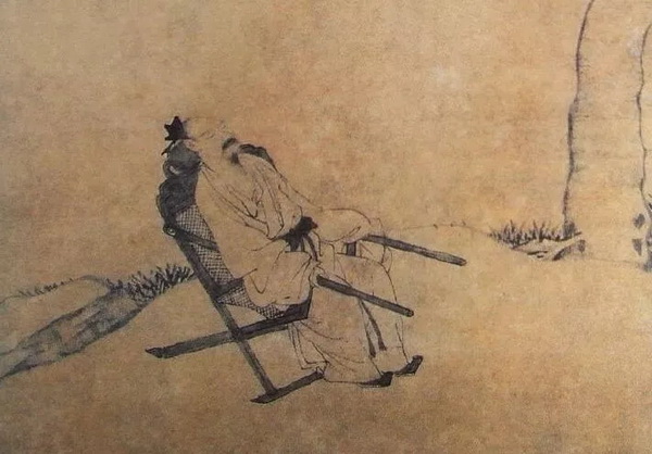 明唐寅《桐蔭清夢圖》中的醉翁椅 明唐寅《桐蔭清夢圖》中的醉翁椅